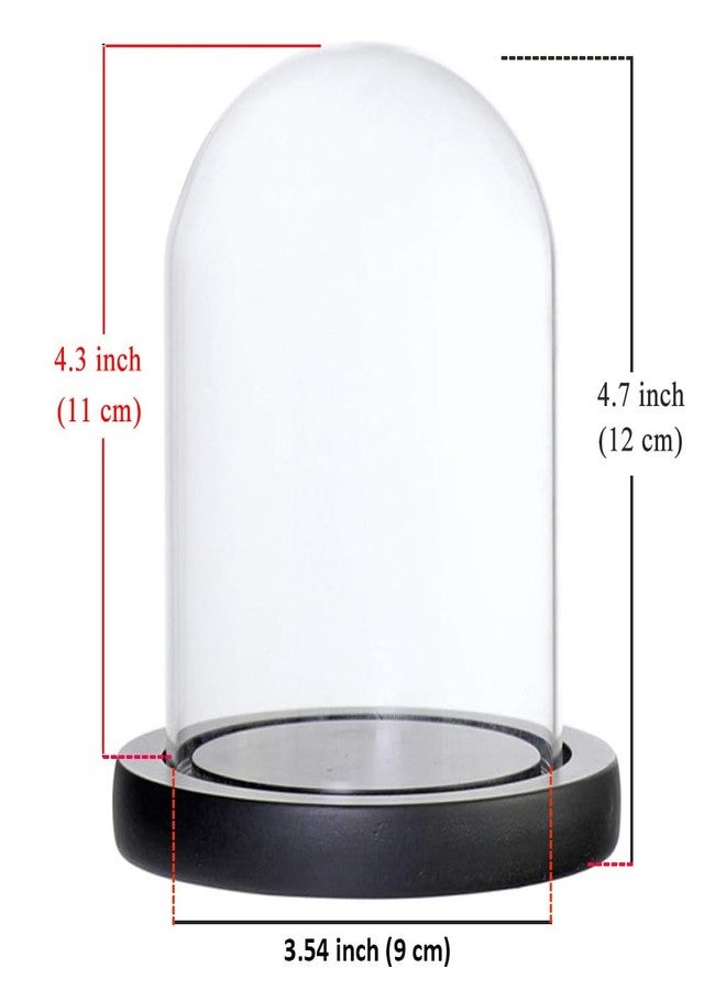 DuvinDD Glass Dome Cloche with LED Light Base Countertop Small Bell Jar Display Dome Clear Glass Display Case Deco, 4.33" D X 4.7" H, Gifts for Women - Image 2